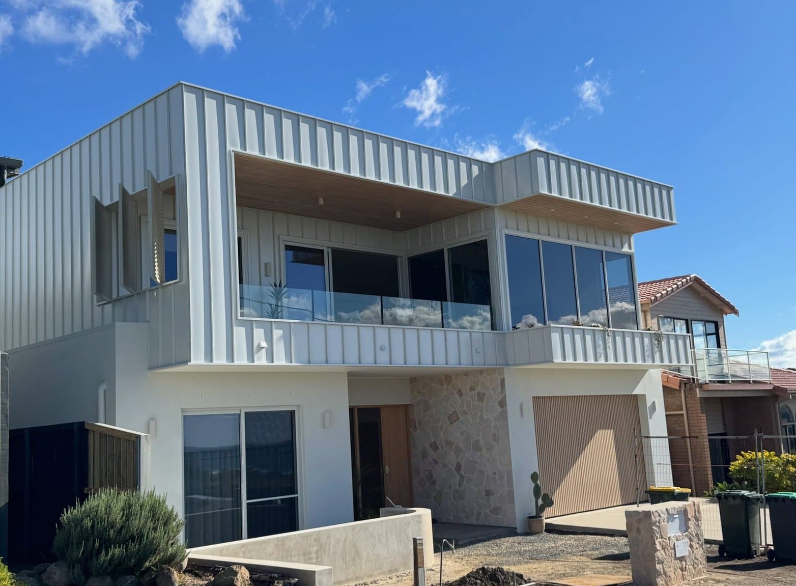The finished beach house from the street