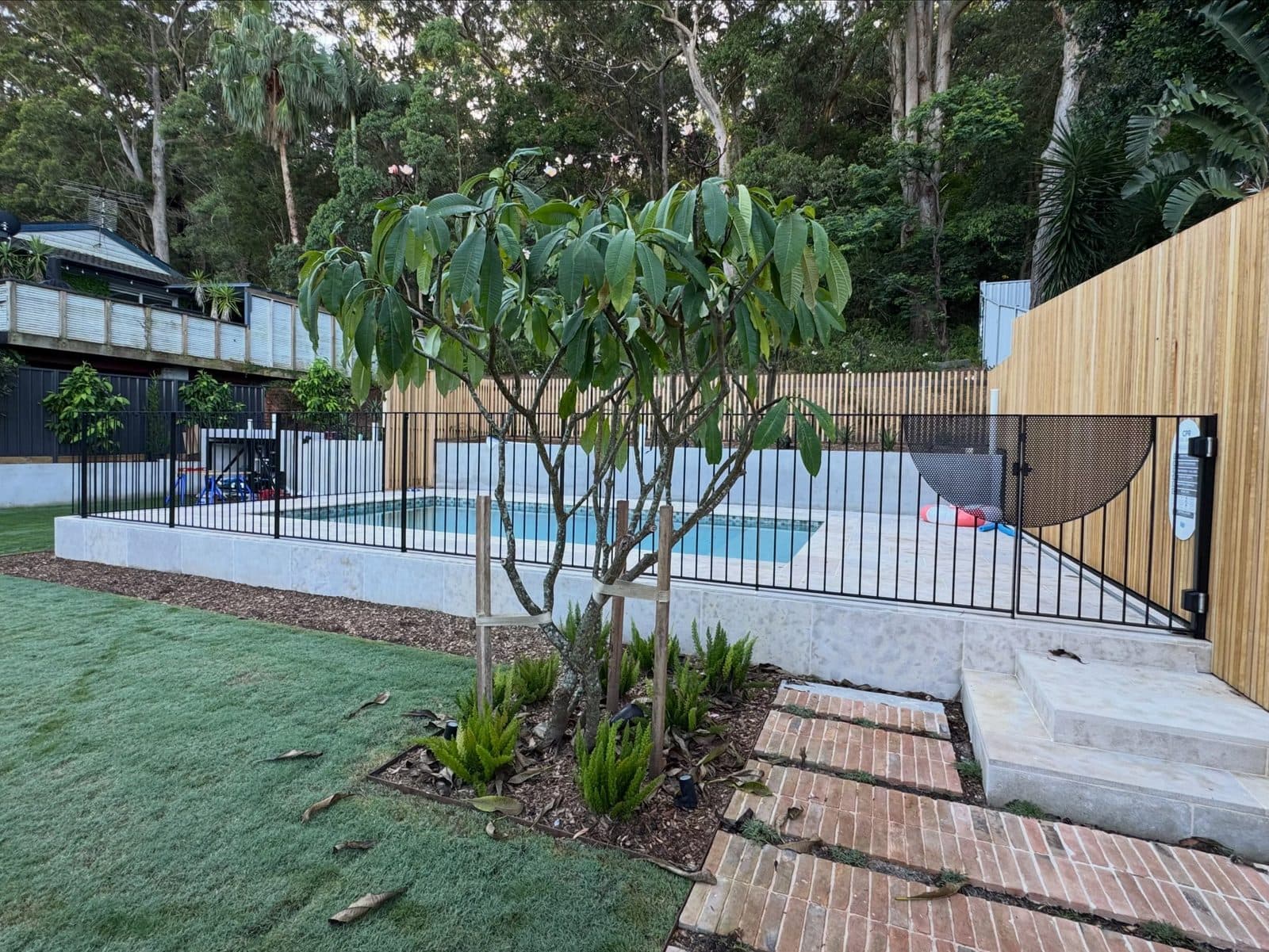 Fence and gate from the garden side